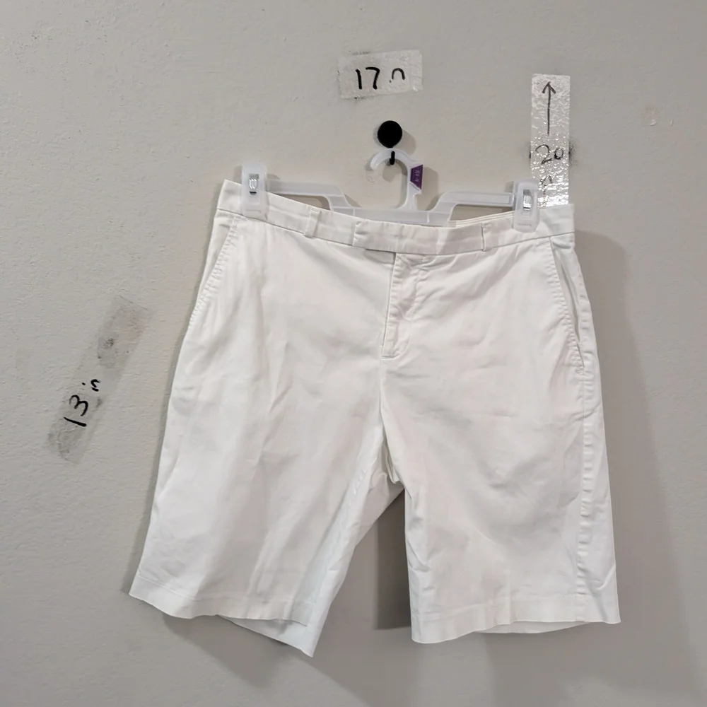 Banana Republic Men's Crisp White Flat Front Shorts